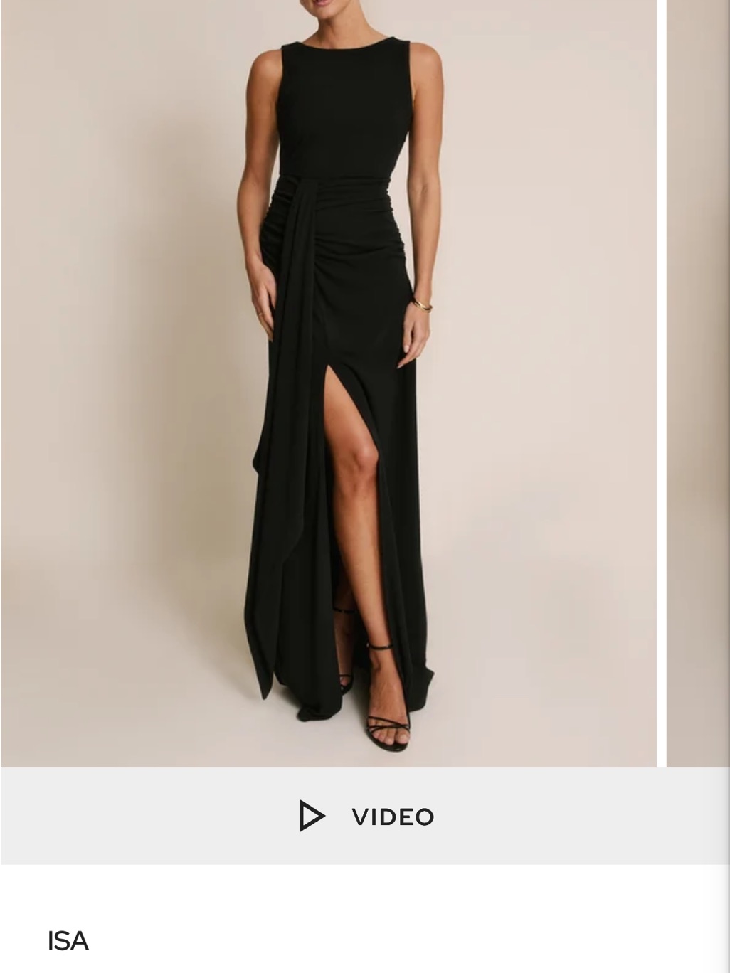 Women's Black Sleeveless Split-Front Evening Dress — image 2 of 8